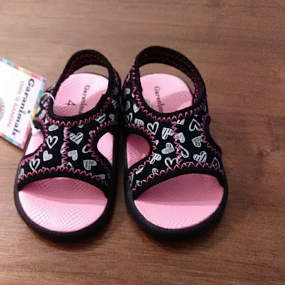Black & pink sandals